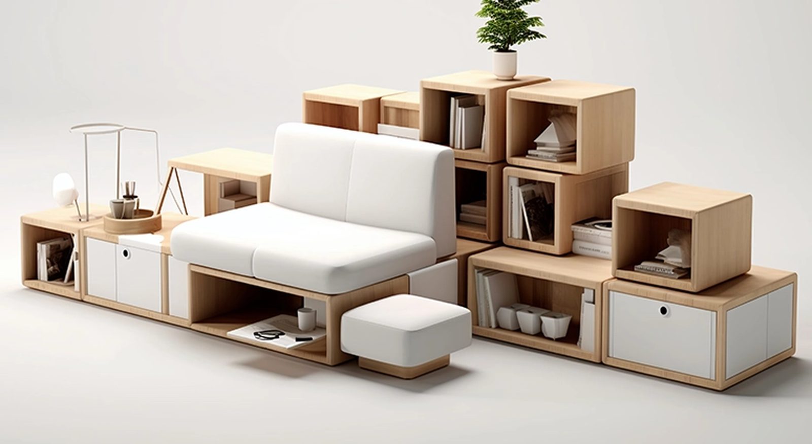 Small Home Design with Multifunctional Modular Furniture