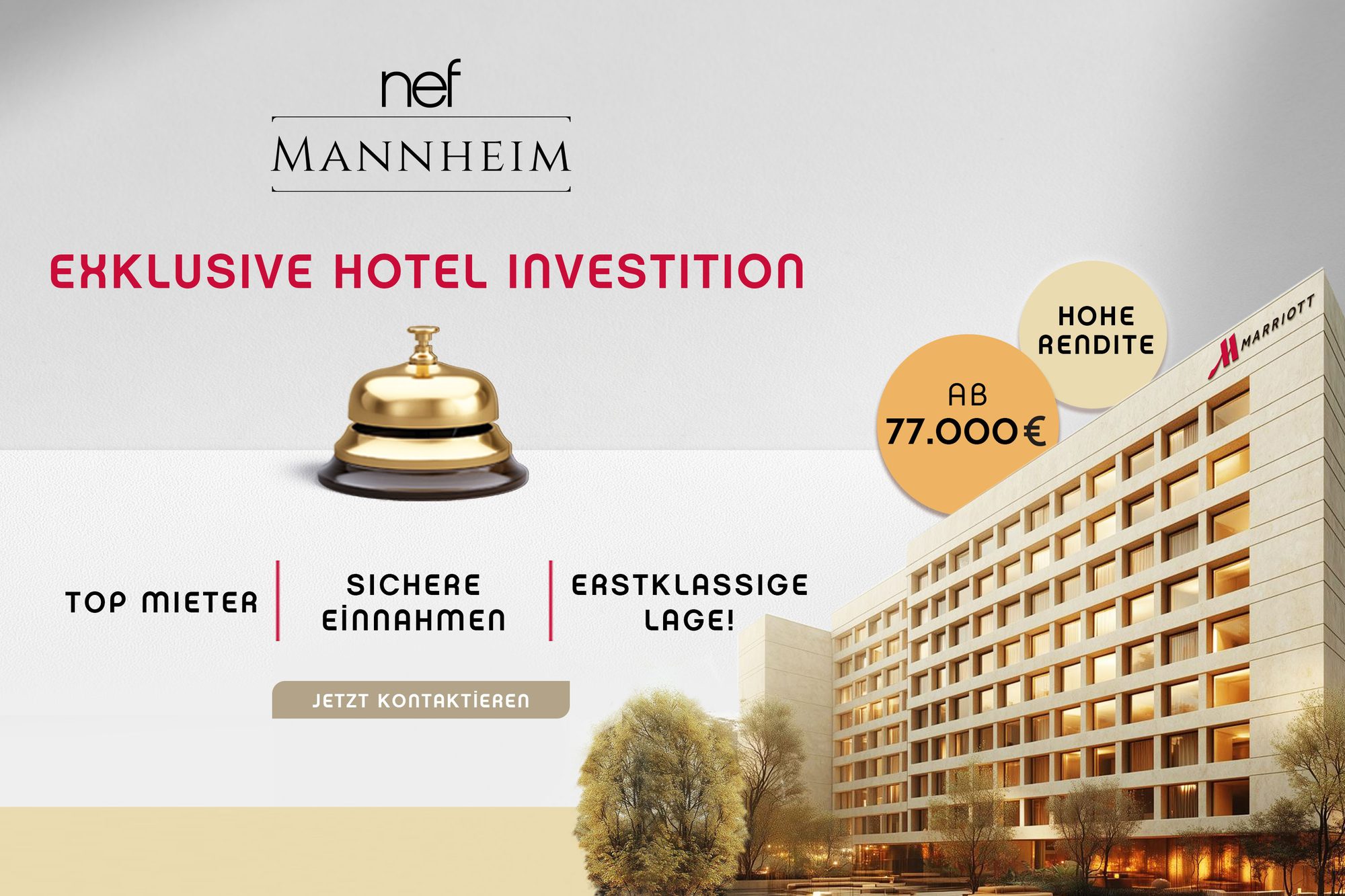 Mieter Weltberühmtes Hotel Investment.